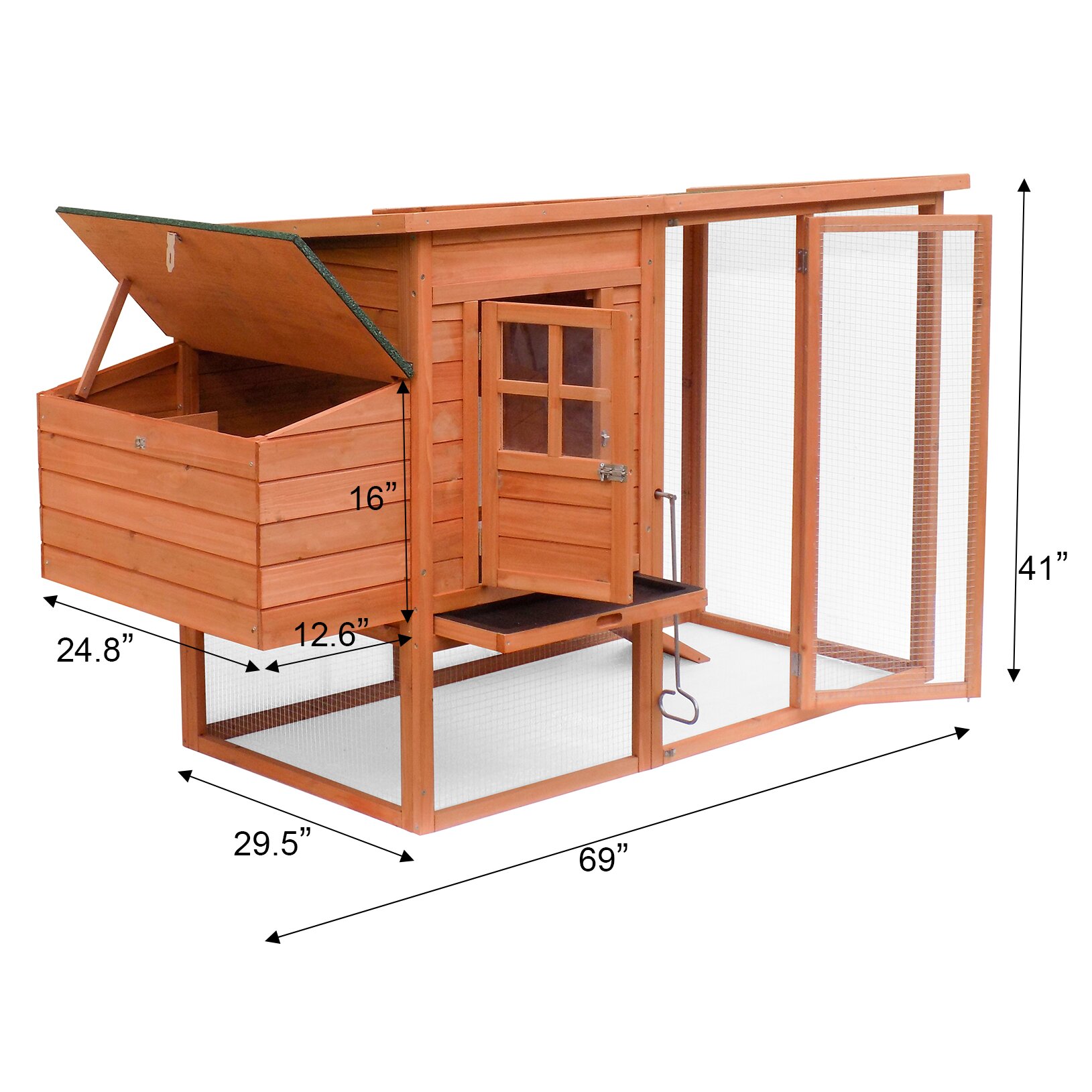 Merax Large Wooden Chicken Coop with Nesting Box & Reviews - Large+WooDen+Chicken+Coop+with+Nesting+Box