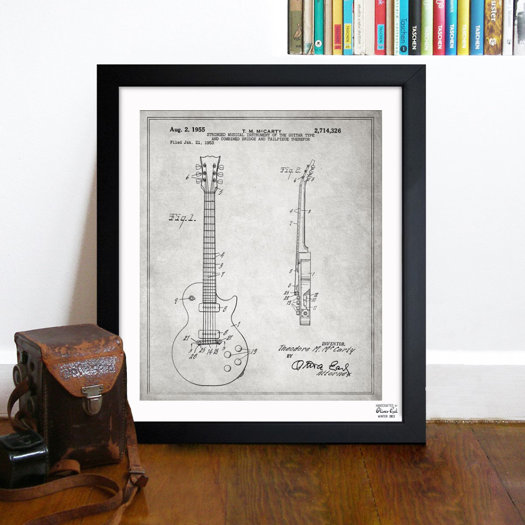 Gibson Les Paul Guitar 1955 Framed Graphic Art & Reviews AllModern