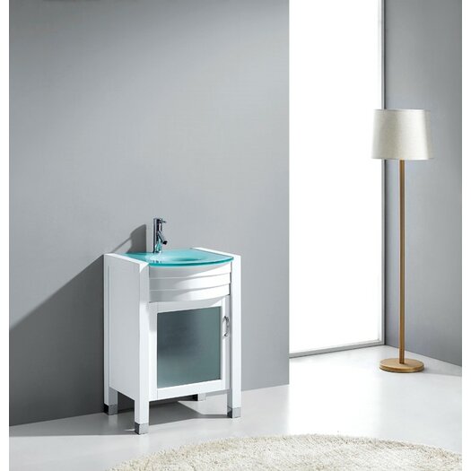 Ultra Modern 24" Single Bathroom Vanity Set with Clear Top ...