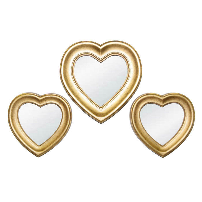 Wall Mirror Set Of 3 hickory manor house 3 piece heart wall mirror set | wayfair Wall Mirror Set Of 3 hickory manor house 3 piece heart wall mirror set | wayfair