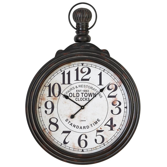 Black And White Wall Clock darby home co oversized pocket watch wall clock & reviews | wayfair Black And White Wall Clock darby home co oversized pocket watch wall clock & reviews | wayfair