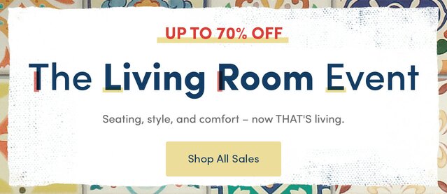 Save up to 70% off The Living Room Event at Wayfair