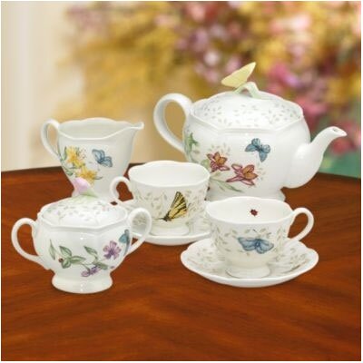 Lenox Butterfly Meadow 9 Piece Teapot Set & Reviews | Wayfair - 