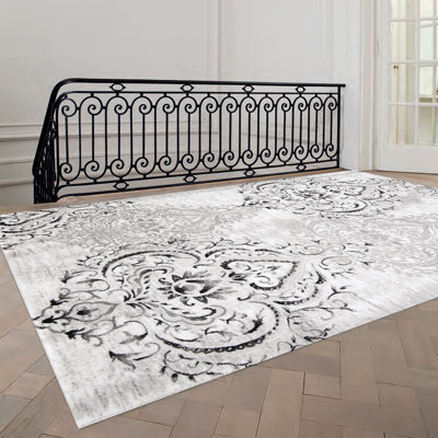 Fleur De Lis Living Abbate Venetian Grey White Area Rug Reviews Fleur De Lis Living Abbate Venetian Grey White Area Rug Reviews Wayfair
