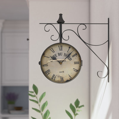 Hanging Wall Clock lark manor 9.4" round double-sided hanging wall clock & reviews Hanging Wall Clock lark manor 9.4" round double-sided hanging wall clock & reviews