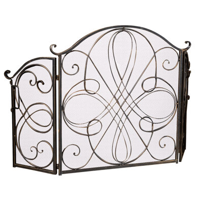 Iron Fireplace Screens home loft concepts oxford 3 panel iron fireplace screen & reviews Iron Fireplace Screens home loft concepts oxford 3 panel iron fireplace screen & reviews