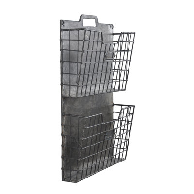 Metal Wall File Holder american mercantile 14.5" x 20.5" x 4.5" wall mount galvanized Metal Wall File Holder american mercantile 14.5" x 20.5" x 4.5" wall mount galvanized