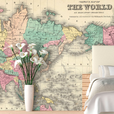 World Map Wall Mural swag paper colorful world map wall mural & reviews | wayfair World Map Wall Mural swag paper colorful world map wall mural & reviews | wayfair