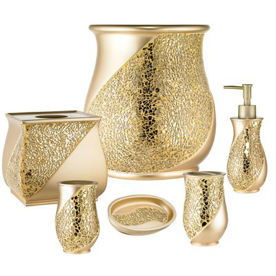 Bathroom Accessories Sets willa arlo interiors rivet champagne 6 piece bathroom accessory Bathroom Accessories Sets willa arlo interiors rivet champagne 6 piece bathroom accessory