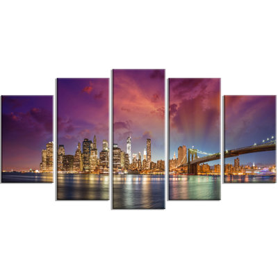 New York City Wall Art designart 'new york city manhattan skyline' 5 piece wall art on New York City Wall Art designart 'new york city manhattan skyline' 5 piece wall art on