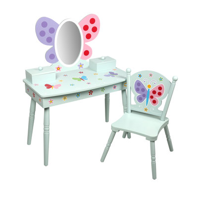 Levels of Discovery Olive Butterfly Garden Kids Vanity Set with ... Levels of Discovery Olive Butterfly Garden Kids Vanity Set with ...