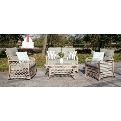 Scottsdale 4 Piece Lounge Seating Group with Cushion