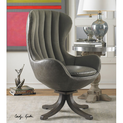 uttermost linford swivel wing back chair & reviews | wayfair uttermost linford swivel wing back chair & reviews | wayfair
