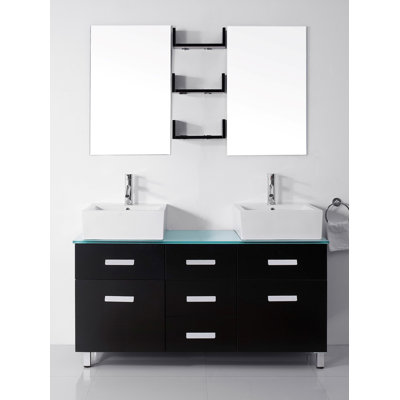 Bathroom Cabinets Honolulu virtu usa ultra modern series 56" double bathroom vanity set with Bathroom Cabinets Honolulu virtu usa ultra modern series 56" double bathroom vanity set with