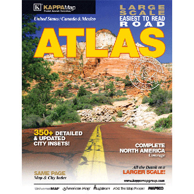 Universal Map North America Large - Universal Map North America Large Print Road Atlas 