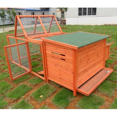 Aosom Pawhut Wood Chicken Coop Rabbit Hen House Nest Huge 