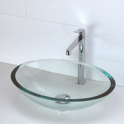 Bathroom Sinks Oval decolav translucence glass oval vessel bathroom sink & reviews Bathroom Sinks Oval decolav translucence glass oval vessel bathroom sink & reviews