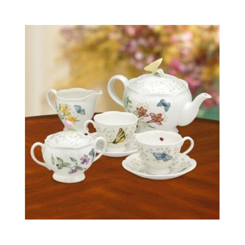 Lenox Butterfly Meadow 9 Piece Teapot Set & Reviews | Wayfair - Lenox Butterfly Meadow 9 Piece Teapot Set