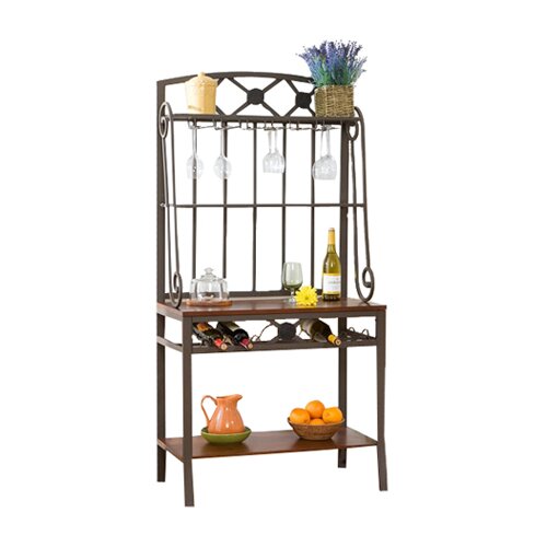 Wildon Home Ã‚Â® Marabella Decorative Baker's Rack with Wine Storage ... - Wildon Home ® Marabella Decorative Baker's Rack with Wine Storage