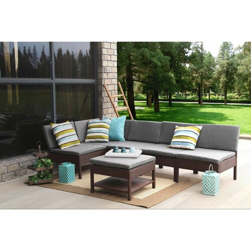 Maryann Complete Patio Garden 6 Piece Deep Seating Group Set with Cushions
