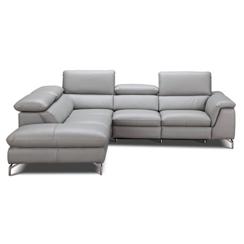 Orren Ellis Allie Leather Sectional & Reviews | Wayfair.ca