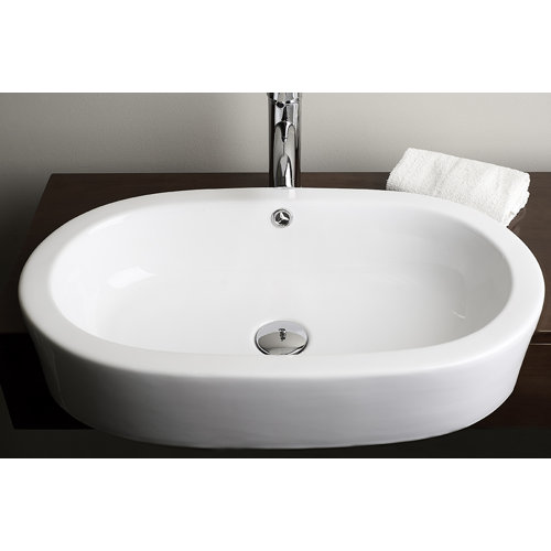 American Imaginations SemiRecessed Oval Vessel Bathroom Sink & Reviews