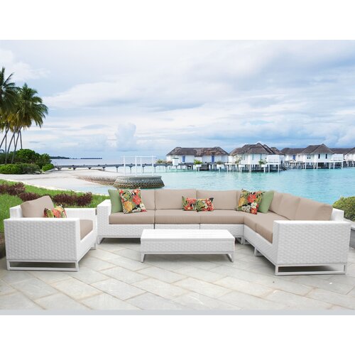 Miami 8 Piece Sectional Seating Group with Cushions