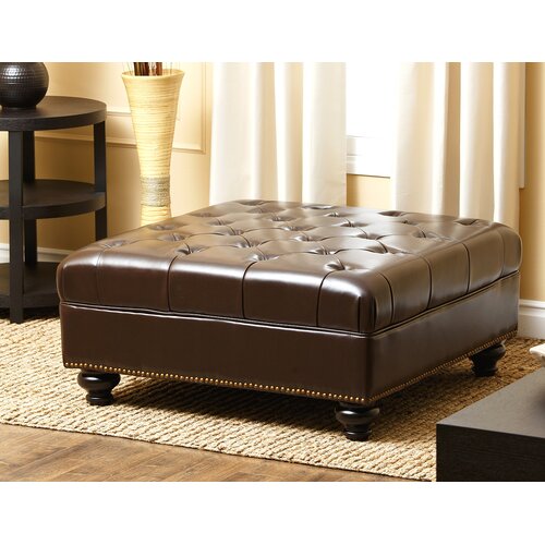 Connelly Leather Cocktail Ottoman