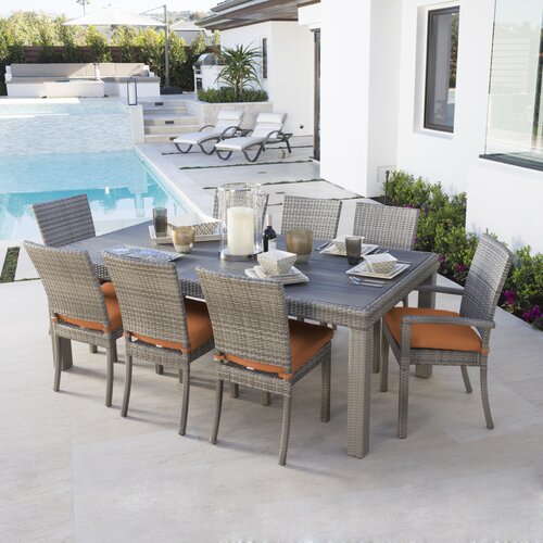 Alfonso 9 Piece Dining Set with Cushion