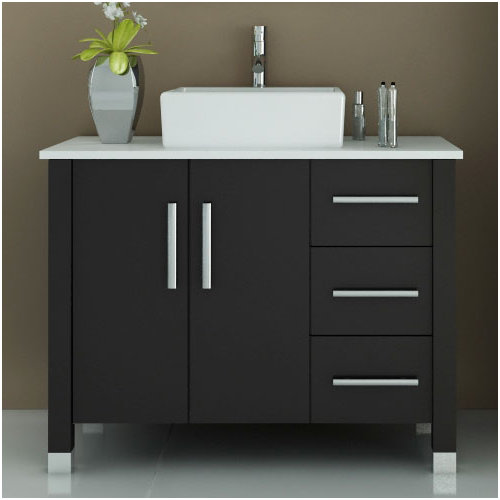 JWH Living Crater 39.5" Single Modern Bathroom Vanity Set & Reviews