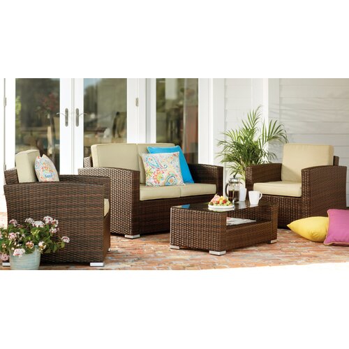 Truchas 4 Piece Deep Seating Group with Cushion