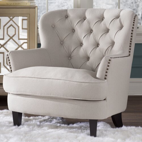 Greene Tufted Upholstered Linen Club Chair
