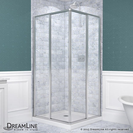 Framed Sliding Shower Doors dreamline cornerview 34.5" x 34.5" x 72" square sliding shower Framed Sliding Shower Doors dreamline cornerview 34.5" x 34.5" x 72" square sliding shower