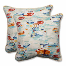 Wonderful Spinnaker Bay Sailor Indoor/Outdoor Throw Pillow (Set of 2)