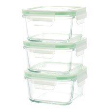  Go Green Glassworks 3-Piece Food Storage Container Set (Set of 3)  Kinetic 