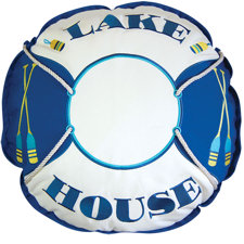 Reviews Lake Retreat House Preserver Outdoor Sunbrella Throw Pillow