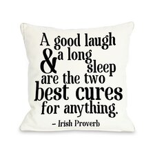  Irish Proverb Cure Throw Pillow  One Bella Casa 