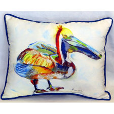 Savings Heathcliff Pelican Indoor/Outdoor Lumbar Pillow