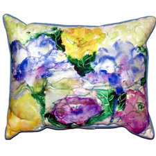 Reviews Watercolor Garden Outdoor Lumbar Pillow