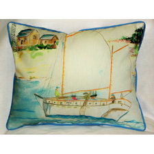 2017 Coupon Coastal Two Masted Boat Indoor/Outdoor Lumbar Pillow