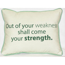 Read Reviews Thoughts for the Day Out of Your Weakness Indoor/Outdoor Lumbar Pillow
