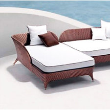 Modern Flora Right Corner Daybed Sectional Piece with Cushion Modern Flora Right Corner Daybed Sectional Piece with Cushion