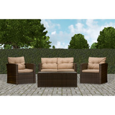 Today Only Sale Baxton Studio Imperia 4 Piece Seating Group with Cushions