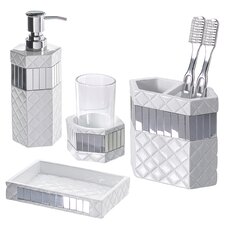  Quilted Mirror 4-Piece Bathroom Accessory Set  Creative Scents 