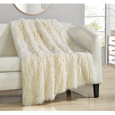  Elana Shaggy Faux Fur Supersoft Ultra Plush Decorative Throw Blanket  Chic Home 