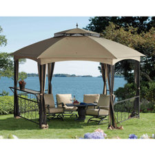 Paolo 14.5 Ft. W x 12.5 Ft. D Metal Permanent Gazebo  Sunjoy 