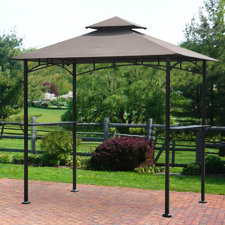  Henley 8 Ft. W x 5 Ft. D Metal Grill Gazebo  Sunjoy 