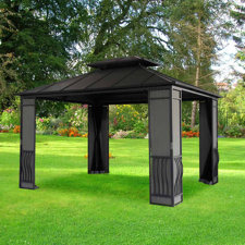  Orleans 10 Ft. W x 12 Ft. D Metal Permanent Gazebo  Sunjoy 