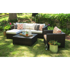 Read Reviews Biscayne 5 Piece Deep Seating Group with Cushion Read Reviews Biscayne 5 Piece Deep Seating Group with Cushion