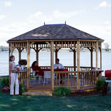  Monterey 16 Ft. W x 12 Ft. D Wood Permanent Gazebo  Handy Home 